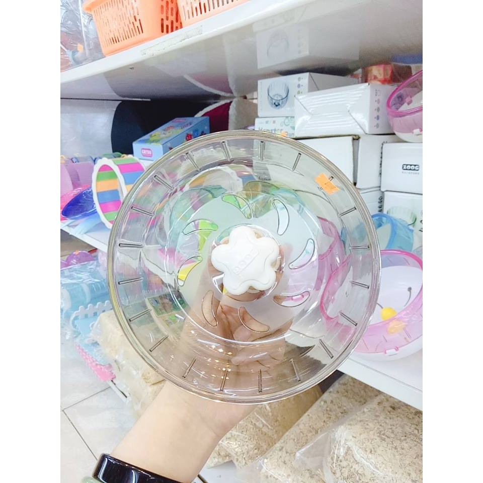 Wheel zoog mika trong suốt size 13cm và 17cm cho hamster