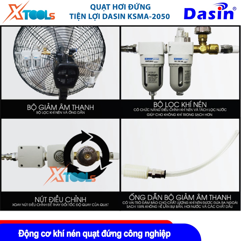 Quạt hơi đứng Dasin KSMA-2050  Tốc độ vòng quay: 1350 vòng/phút, Tốc độ gió: 330 m/phút [CHÍNH HÃNG][XTOOLS]