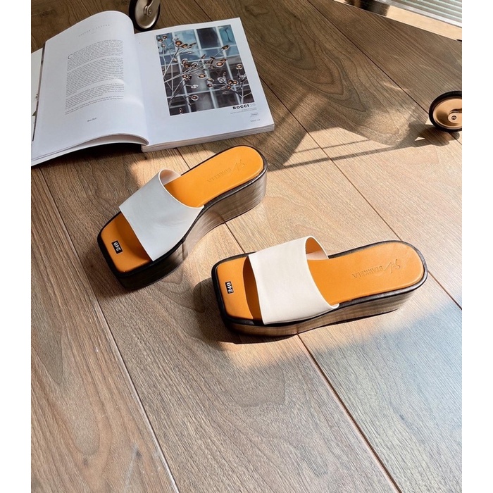 Dép quai ngang đế bánh mì cao 7 phân - Camel Store