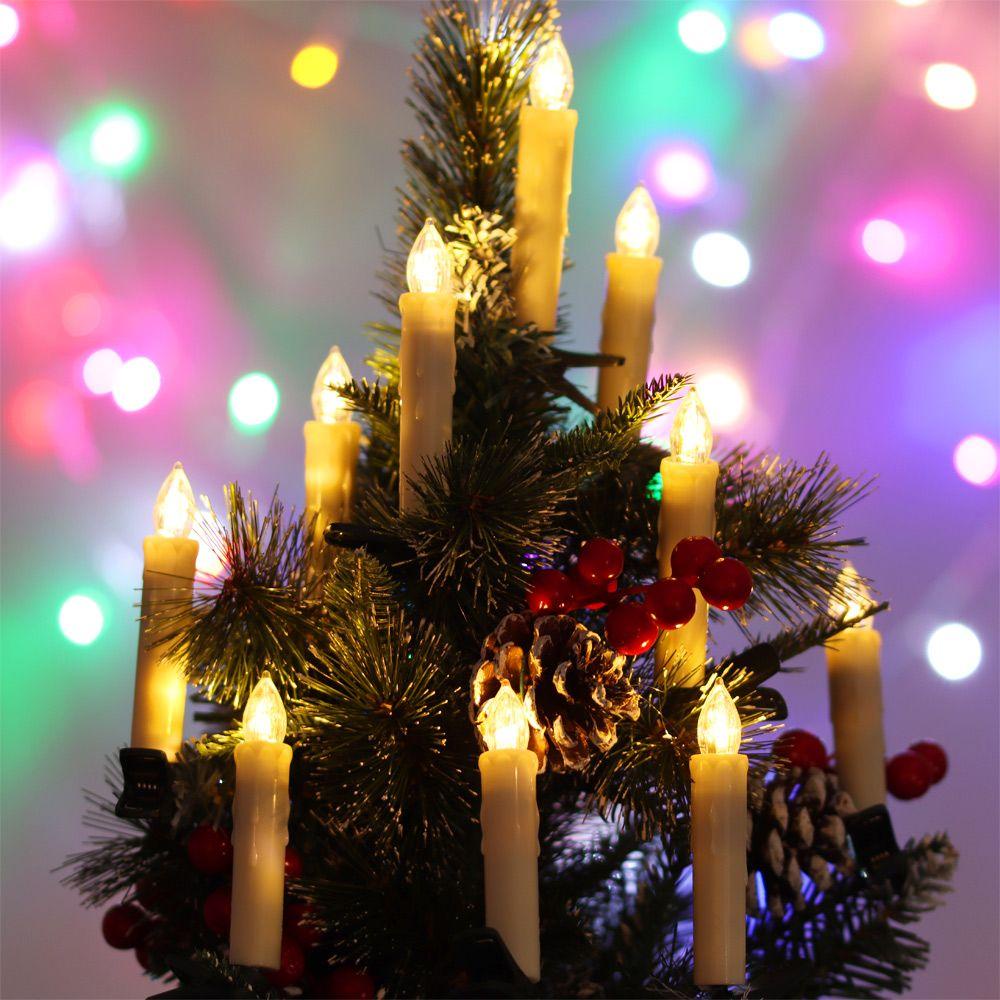 Set 11 Đèn Cầy Kèm Kẹp Giữ Hình Cây Thông Noel Độc Đáo Trang Trí Nhà Cửa