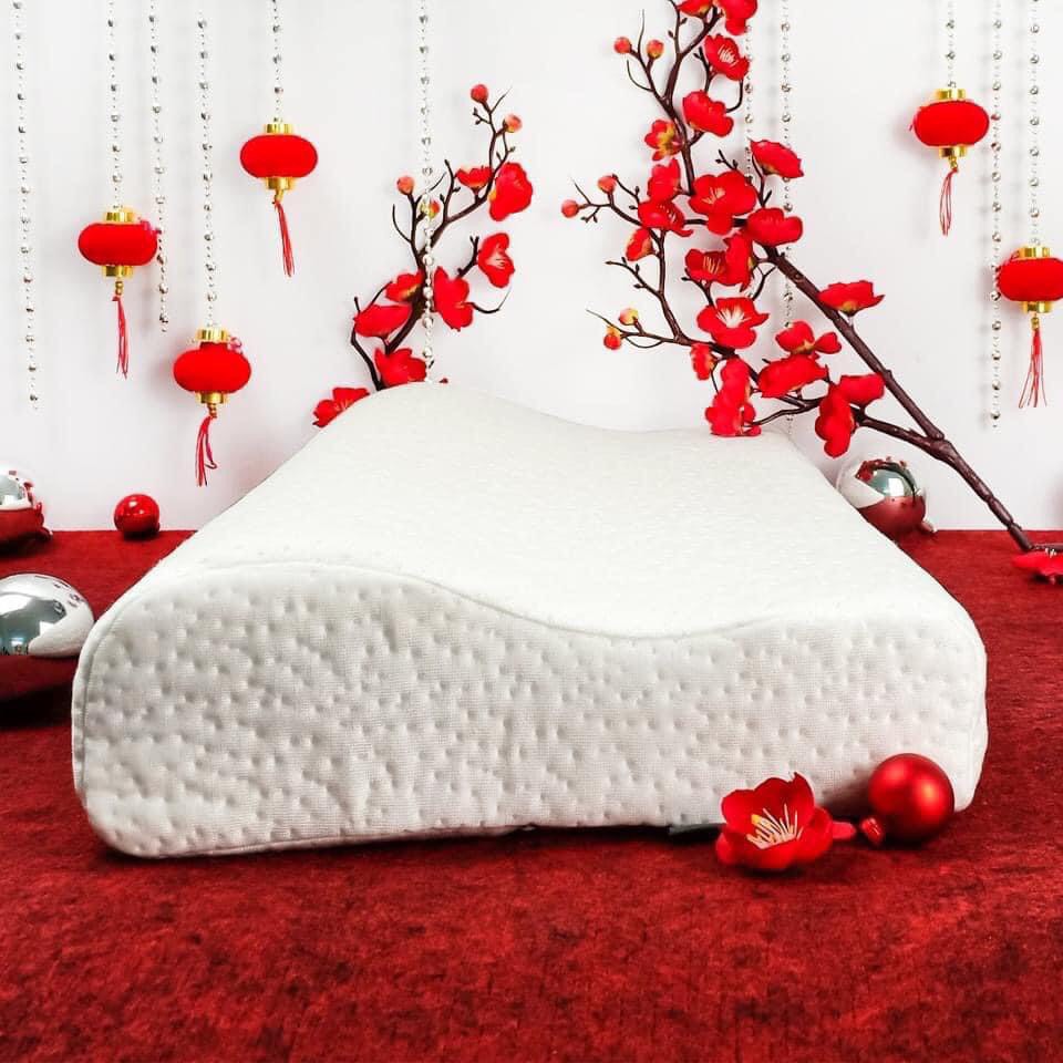 [LOCK&amp;LOCK CHÍNH HÃNG] Gối cao su non Memory Foam 50D Lock&amp;Lock Hình Cong - White - HLW111