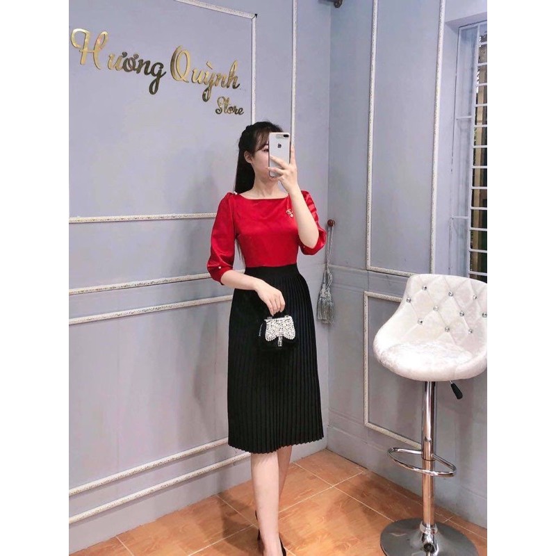 Váy liền Công sở , chân váy xếp ly | BigBuy360 - bigbuy360.vn