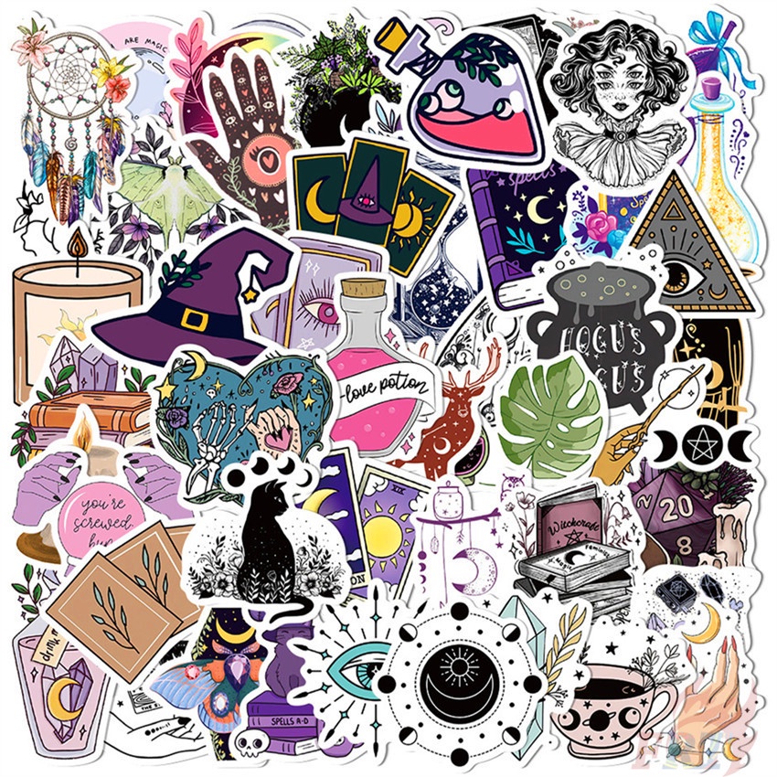❉ Miếng Dán Trang Trí Họa Tiết Graffiti Nghệ Thuật Kiểu Gothic Punk 01 ❉ Bộ 50 Sticker Chống Thấm Nước Họa Tiết Doodle Hợp Thời Trang