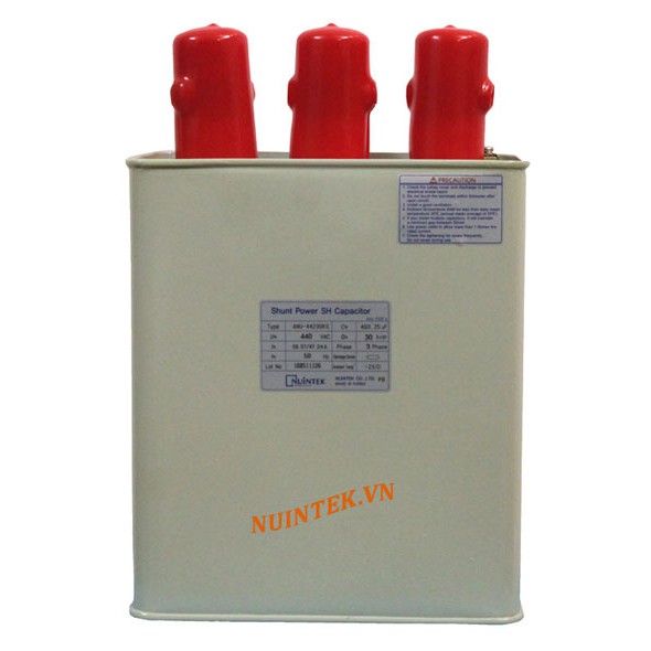 Tụ bù Dầu Nuintek 3 pha 440V 30kVAr 50/60Hz - Giải pháp bù hệ số cos phi, giảm điện năng hao phí và tiết kiệm điện