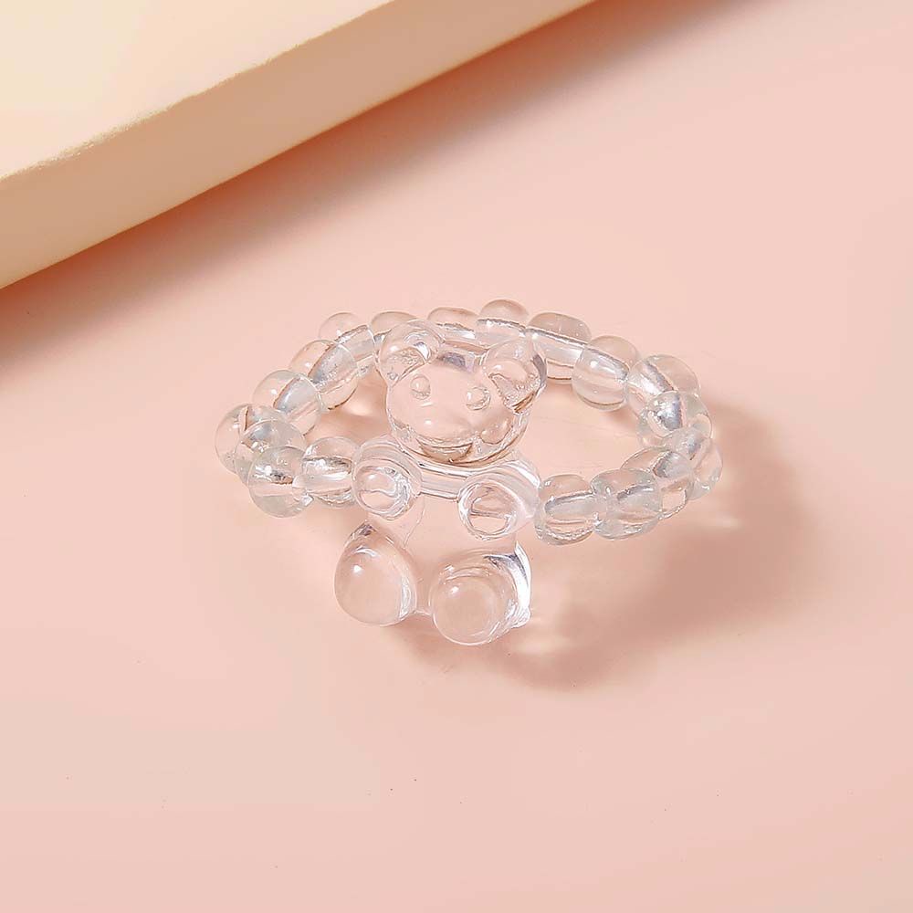 Nhẫn Co Giãn Đính Hạt Nhiều Màu Sắc Phong Cách Hàn Quốc Thanh Lịch Cho Nữ
