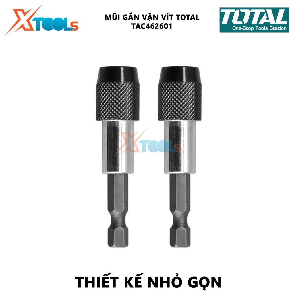 Mũi gắn vặn vít TOTAL TAC462601 | bộ mũi gắn vít độ dài của mỗi mũi 60mm, kích thước: 13cm x 3cm x 17cm - chuôi 1/4''