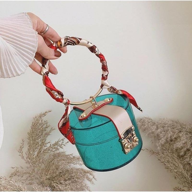Túi Hộp Tròn Trong Suốt Dây Quấn Siêu Chất Độc Lạ