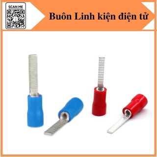  Đầu cos pin dẹp DBV 5.5-10 5.5-14  5.5-18 cosse kim dẹt bọc phủ nhựa cốt bấm nối dây điện 4mm đến 6mm 