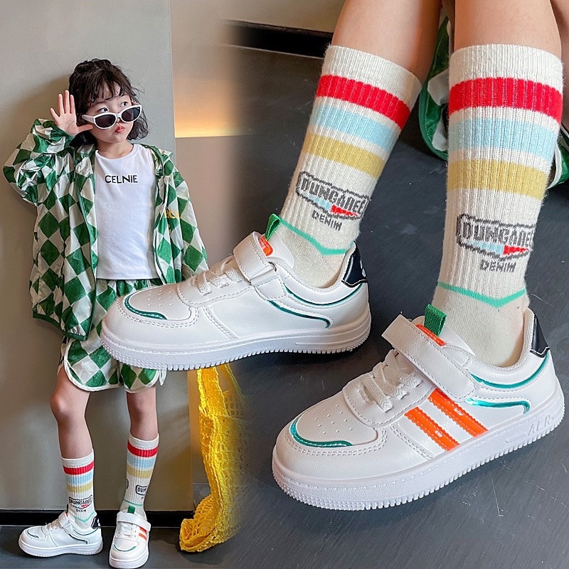 Giày thể thao 2 vạch siêu nhẹ chống trơn trượt bé trai bé gái