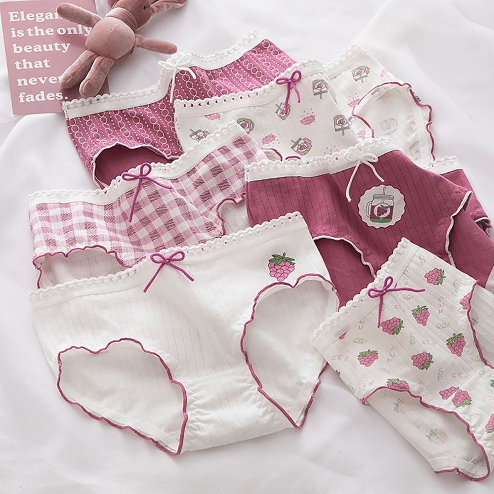 Quần lót không đường may thoáng khí đính nơ dễ thương cho nữ