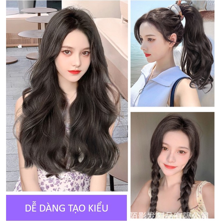 TÓC GIẢ KẸP NỬA ĐẦU CHỮ U XOĂN SÓNG TO CAO CẤP MỀM MƯỢT TỰ NHIÊN V601