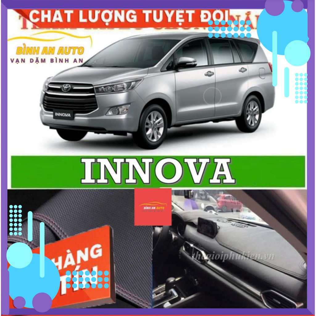 Thảm Taplo Xe TOYOTA INNOVA 2017-2021 Da Carbon 3 Lớp Hoặc Nhung Lông Cừu Hàng Loại 1 -FREE SHIP