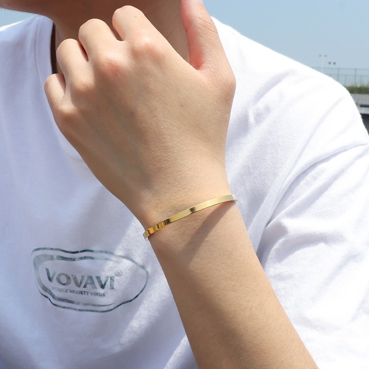 Vòng Tay Titan Love2Self S035 Rộng 4mm Không Gây Dị Ứng Chống Rỉ Sét Dành Cho Cặp Đôi