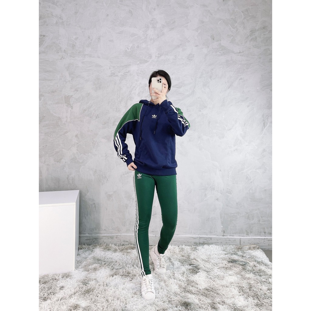 (HÀNG XUẤT XỊN) Quần legging das xanh 3 sọc 487 3-STRIPES LEGGING GREEN Made in Cambodia full tag code  SIZE S M l