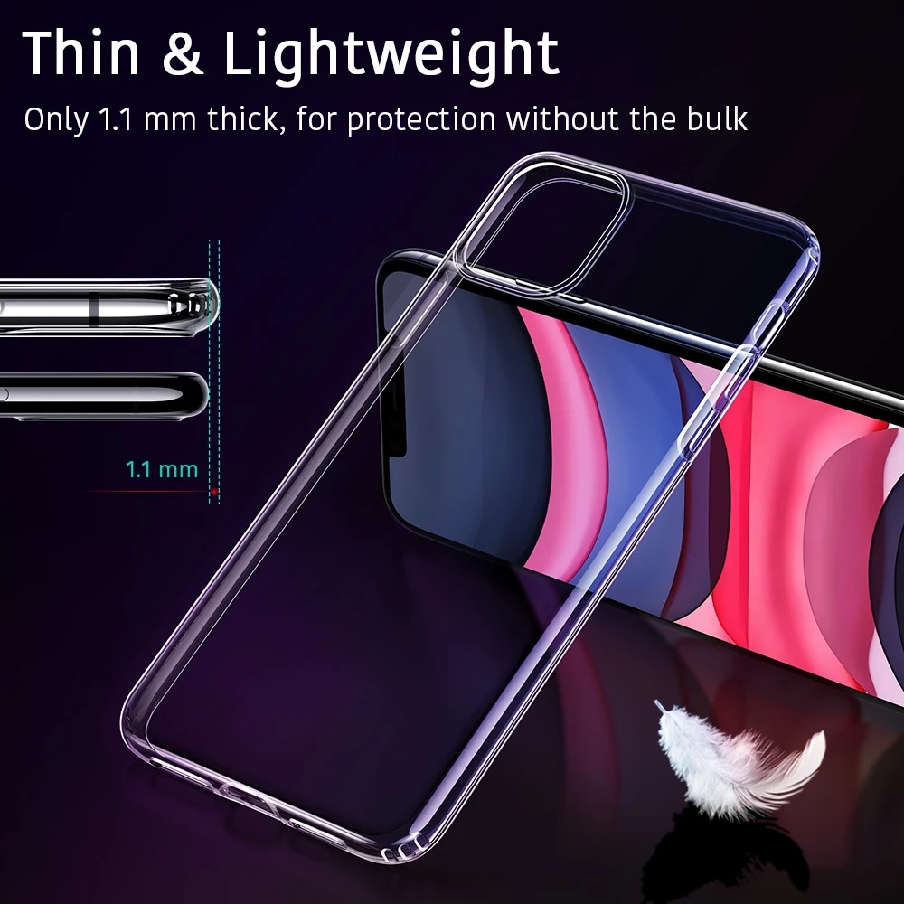 Soft TPU Silicone Case Cover For iPhone 12 13 Mini Front Cover Phone Case / Ultra Thin Clear Phone Case For iPhone 13 12 11 Pro Max