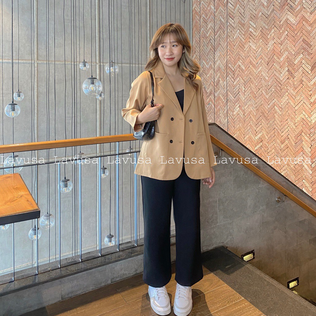 Áo Blazer Nữ Trơn Đen Phong Cách Hàn Quốc- Áo Khoác Vest Ulzzang | BigBuy360 - bigbuy360.vn