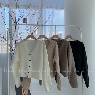 Áo khoác cardigan len lông dáng ngắn
