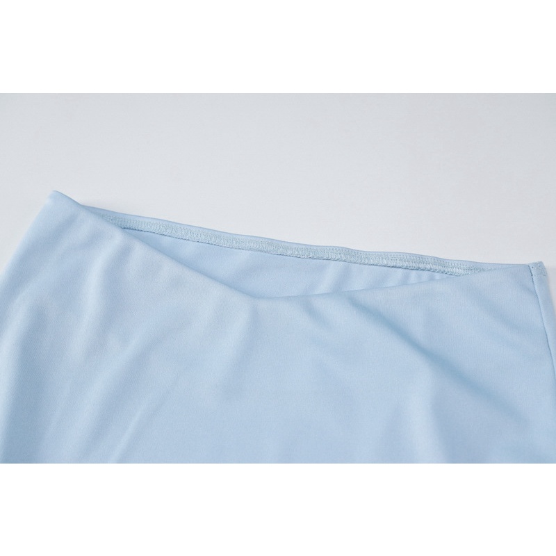 Bộ Áo Ống Màu Trơn + Chân Váy Lưng Cao Thời Trang Cho Nữ