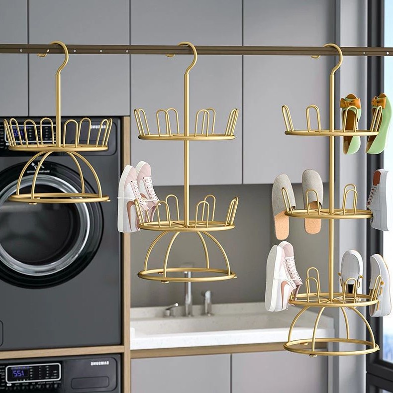 Giá để giày dép Kim loại trọng lượng nhẹ，Thích hợp để ban công, phơi ngoài trời