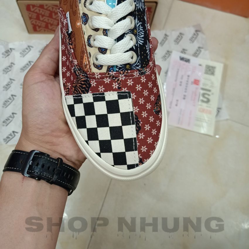 Giày thể thao nam nữ vans old skool màu thổ cẩm era tiger patchwork cổ thấp