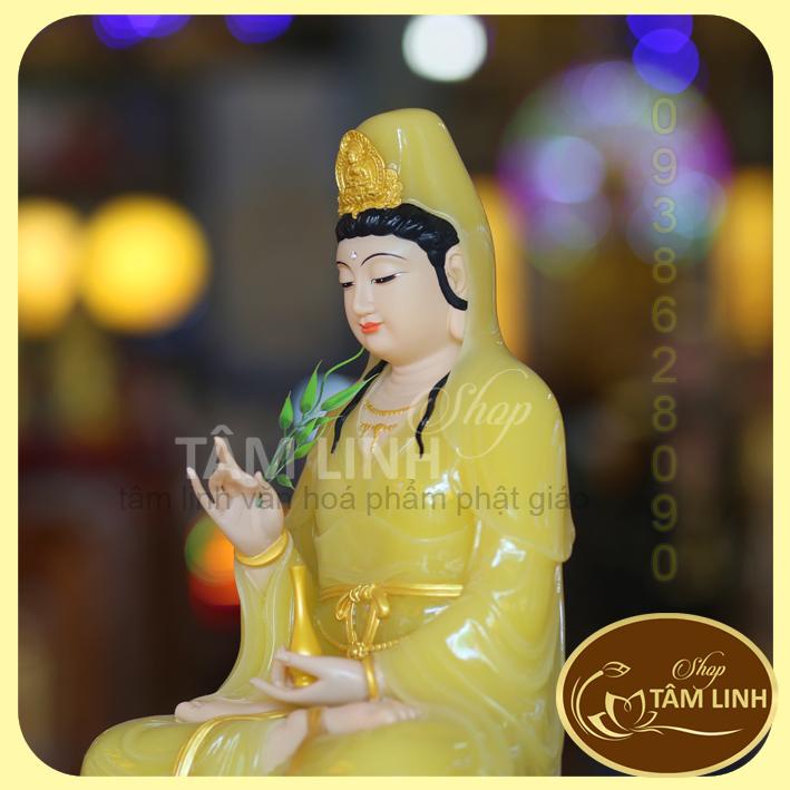 Tượng Quan Âm Bồ Tát cao 50 cm bằng đá Poly Siêu Đẹp