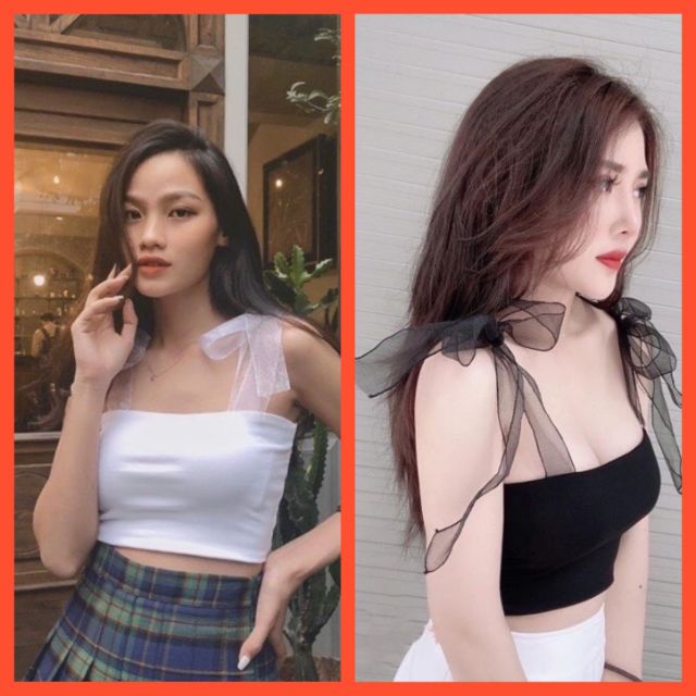 Áo Hai Dây lưới tiểu Thư cotton loại TốT co giãn, thấm hút mồ hôi