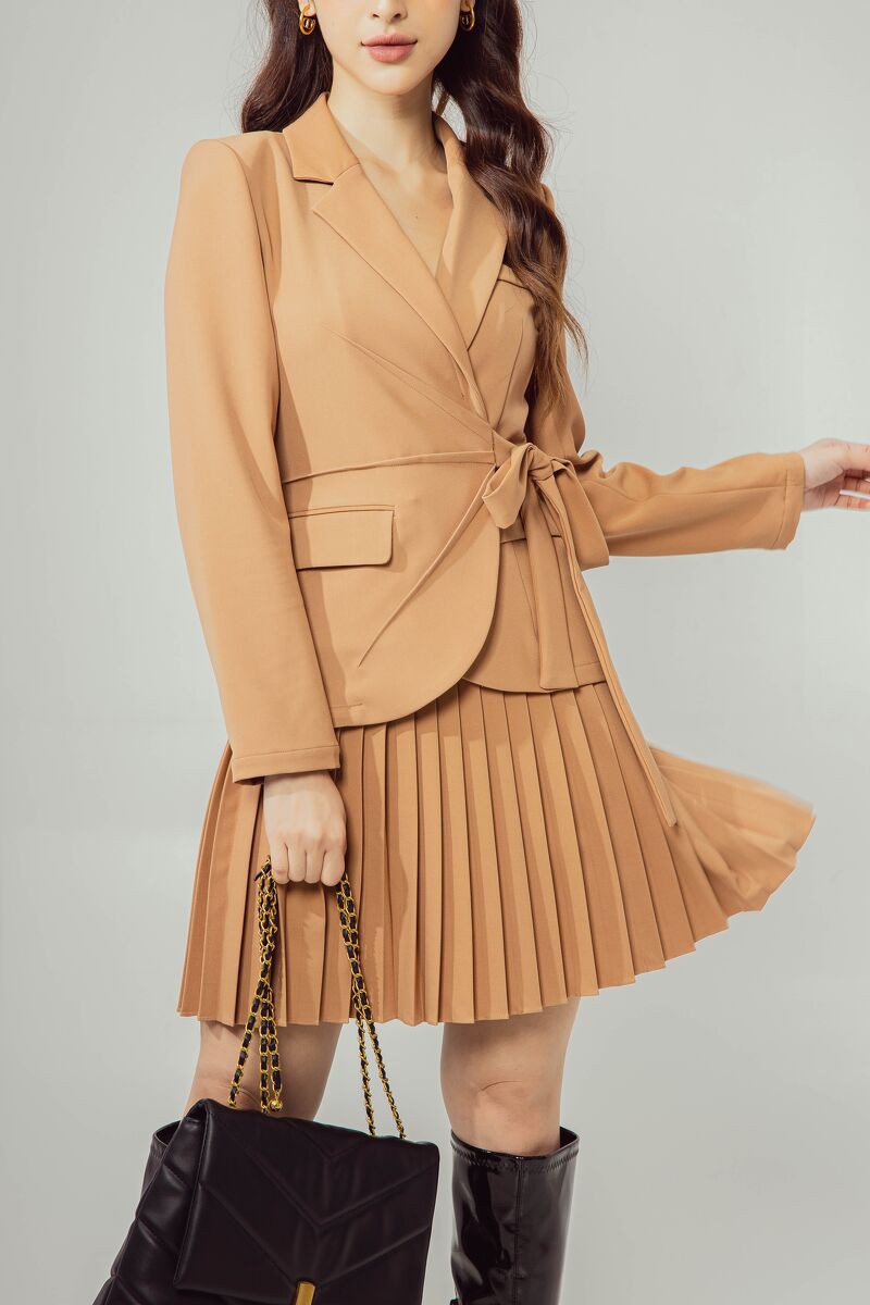 [Mã FAMALLT5 giảm 15% đơn 150k] CCHAT Áo blazer nơ sườn cổ ve | BigBuy360 - bigbuy360.vn