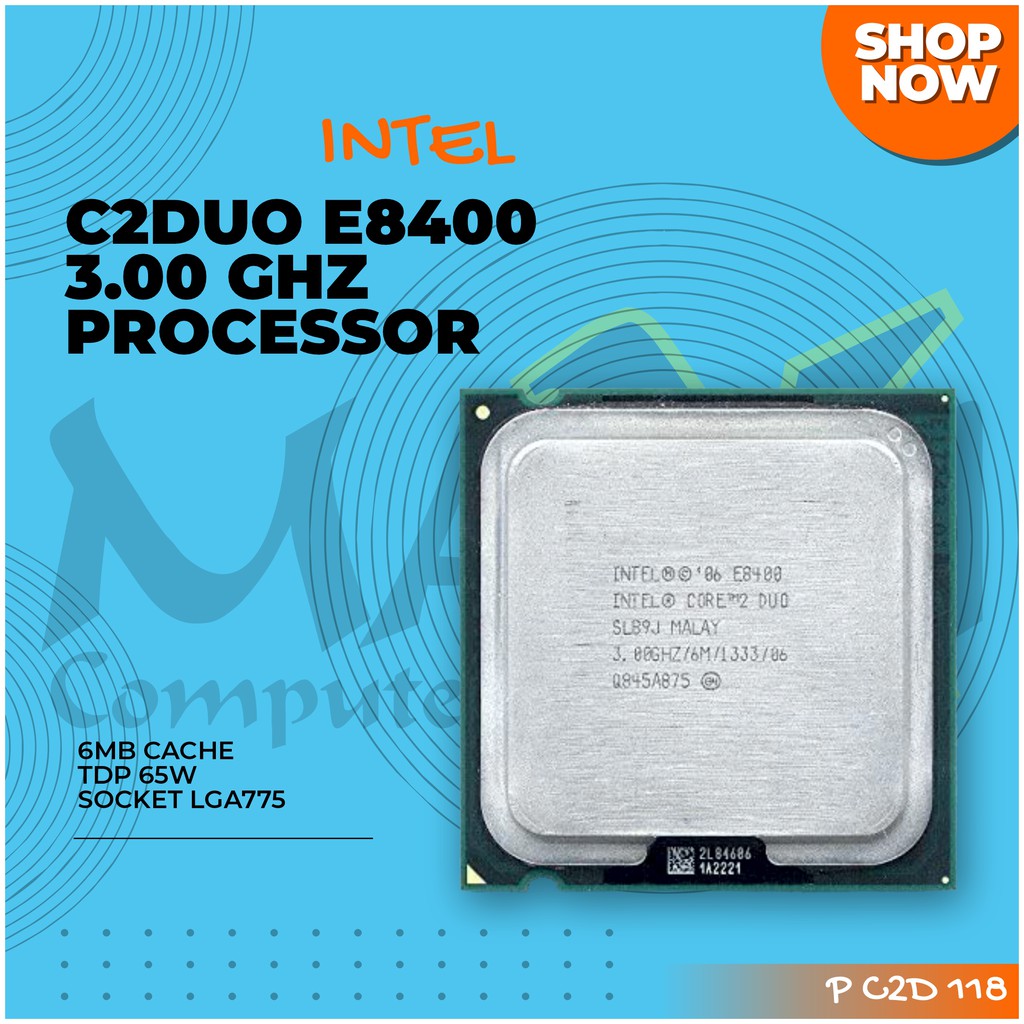 Cpu Intel Core 2 Duo E8400 6m Cache 3.00 Ghz 1333 Mhz Fsb Lga775