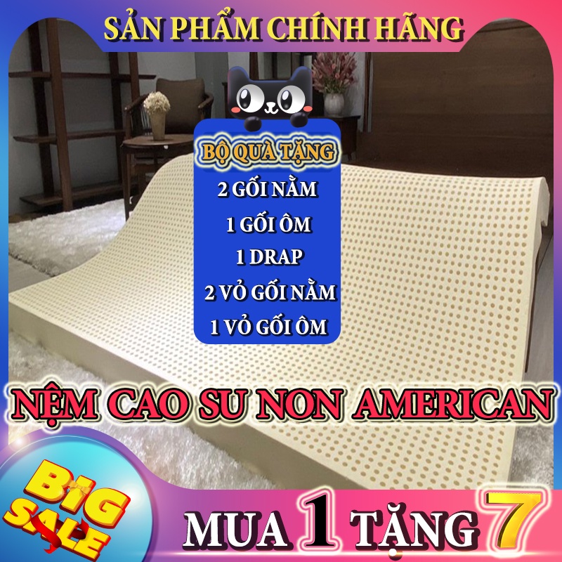 NỆM 1m8 x 2m x 10cm CAO SU NON AMERICAN CAO CẤP - 100% CAO SU NON NGUYÊN KHỐI