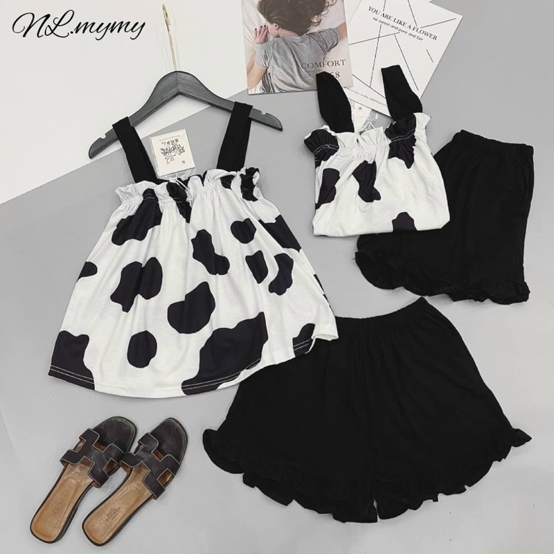 Bộ Mặc Nhà Bò Sữa Chất Thun | BigBuy360 - bigbuy360.vn