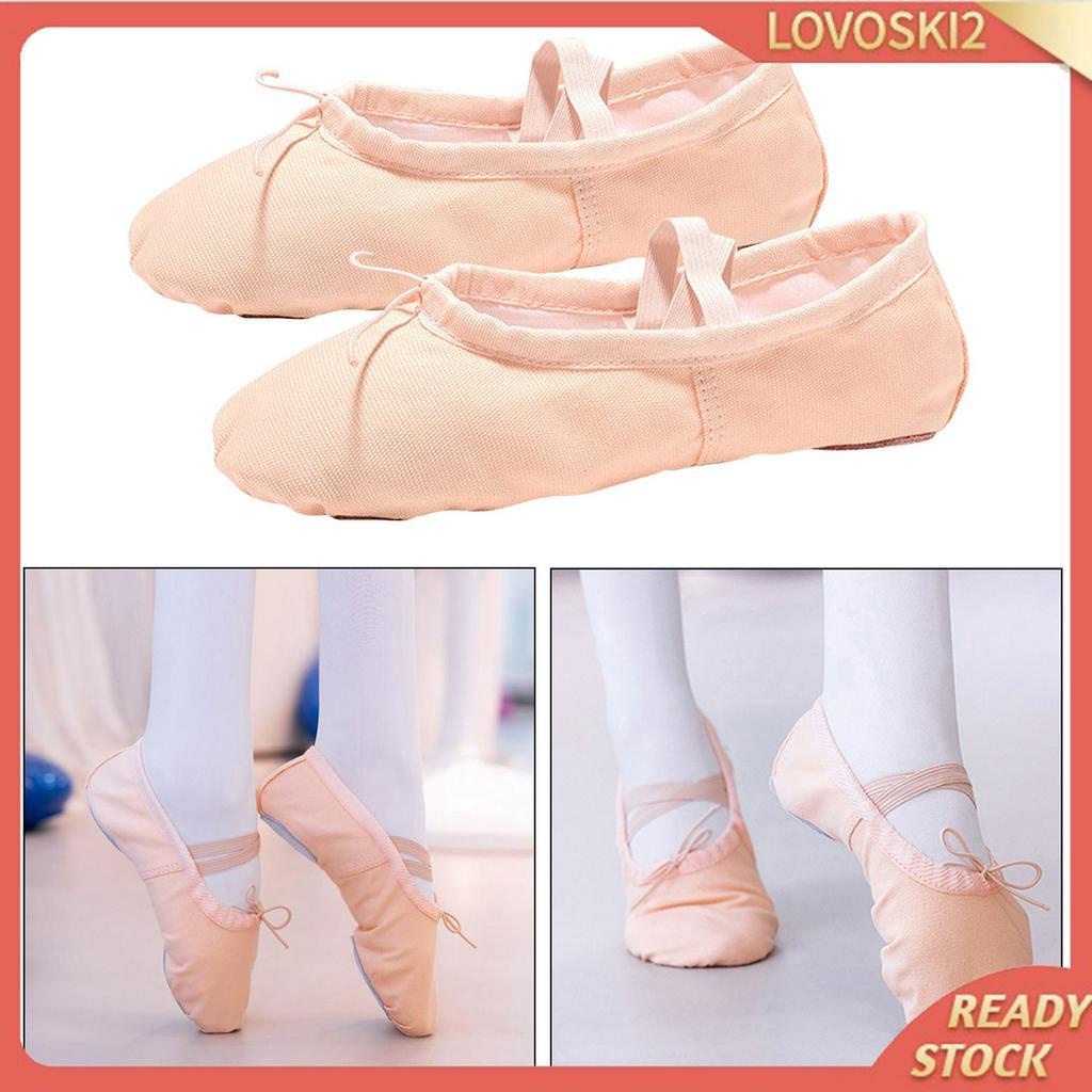 Ballet Dance Shoes Pointe Shoes Flats Dance Slipper Split Sole Skin Tone 34