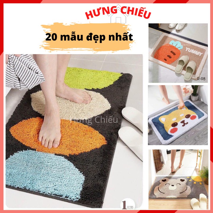 Thảm lau chân chùi chân thấm nước nhà bếp 3d hình thú cute chống trượt nhà tắm 40x60cm CLM01