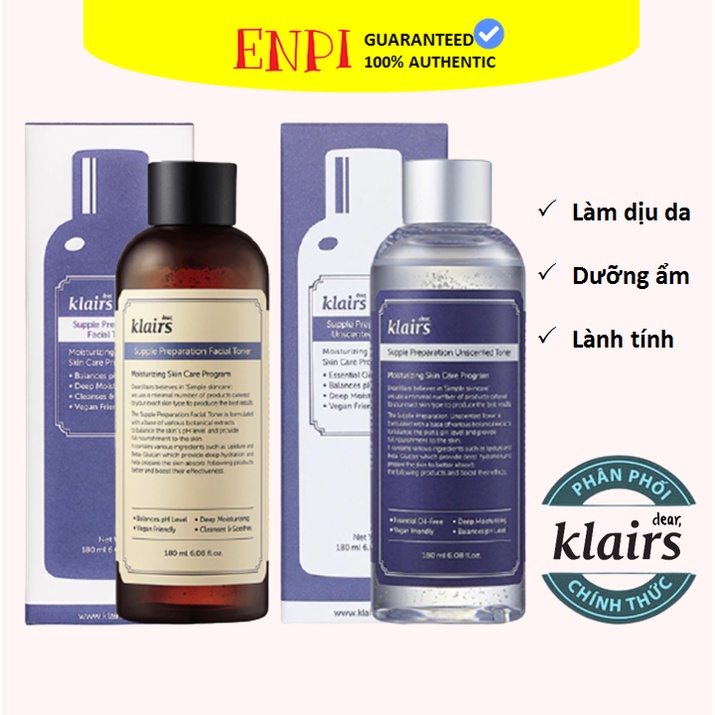 Nước cân bằng Klairs Supple Preparation Toner