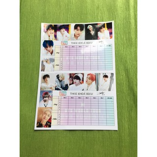 Sét 50 tấm thời khóa biểu BTS
