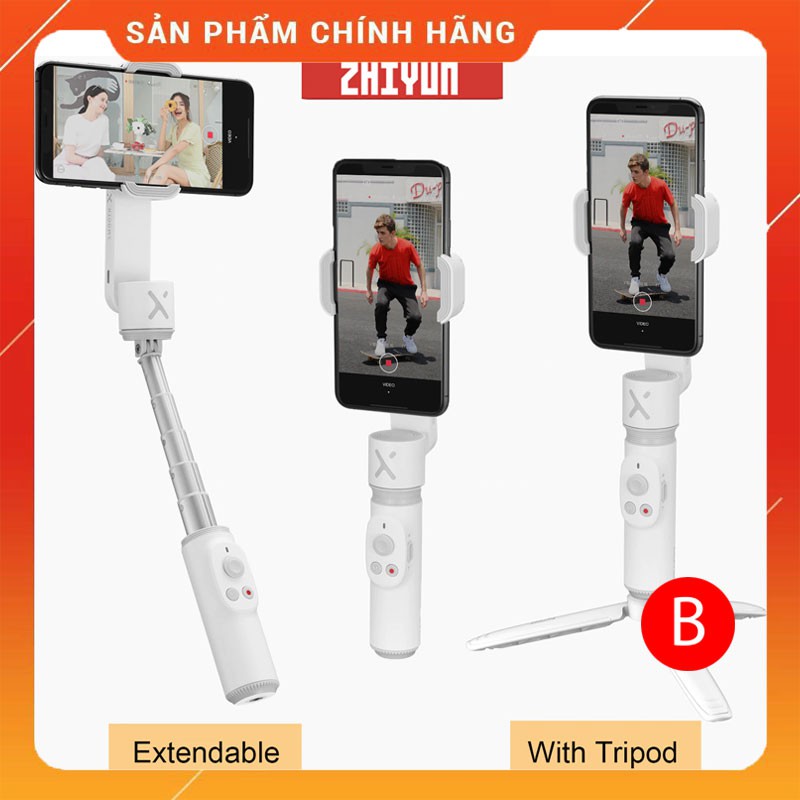 Gimbal chống rung Zhiyun Smooth X Chống rung cho điện thoại kết hợp gậy tự sướng,gậy selfie(HÀNG CHÍNH HÃNG BẢO HÀNH)