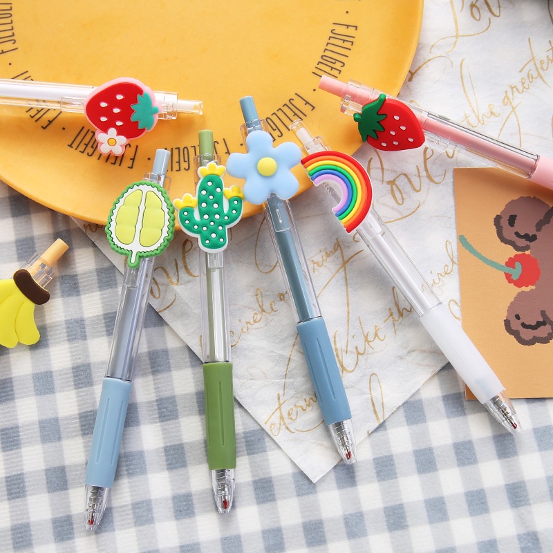 Set 5 Bút Mực Gel Ngòi 0.5mm In Họa Tiết Hoạt Hình Dễ Thương Cho Học Sinh / Văn Phòng