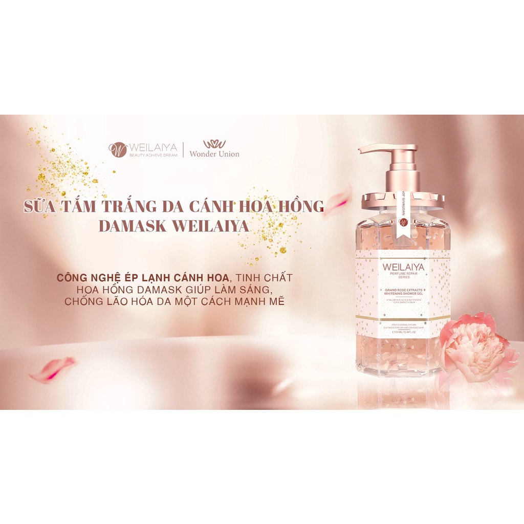 Sữa tắm nước Hoa Weilaiya chính hãng tủy mật hoa hồng Damask 450ml hương thơm quyến rũ dài lâu - W15 | BigBuy360 - bigbuy360.vn