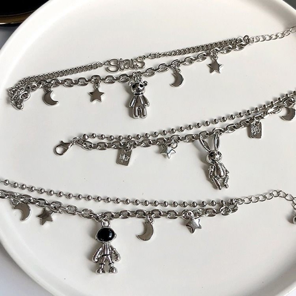 Vòng Tay Bằng Hợp Kim Hình Gấu Xinh Xắn phong cách Hàn Quốc cho nữ