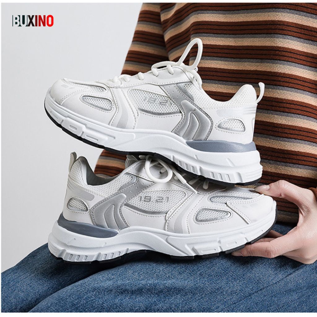 Giày thể thao nữ đế độn 4cm cột dây cổ thấp thời trang mua hè 2022 đi học đi chơi kiểu dáng cá tính, Giày nữ BUXINO01