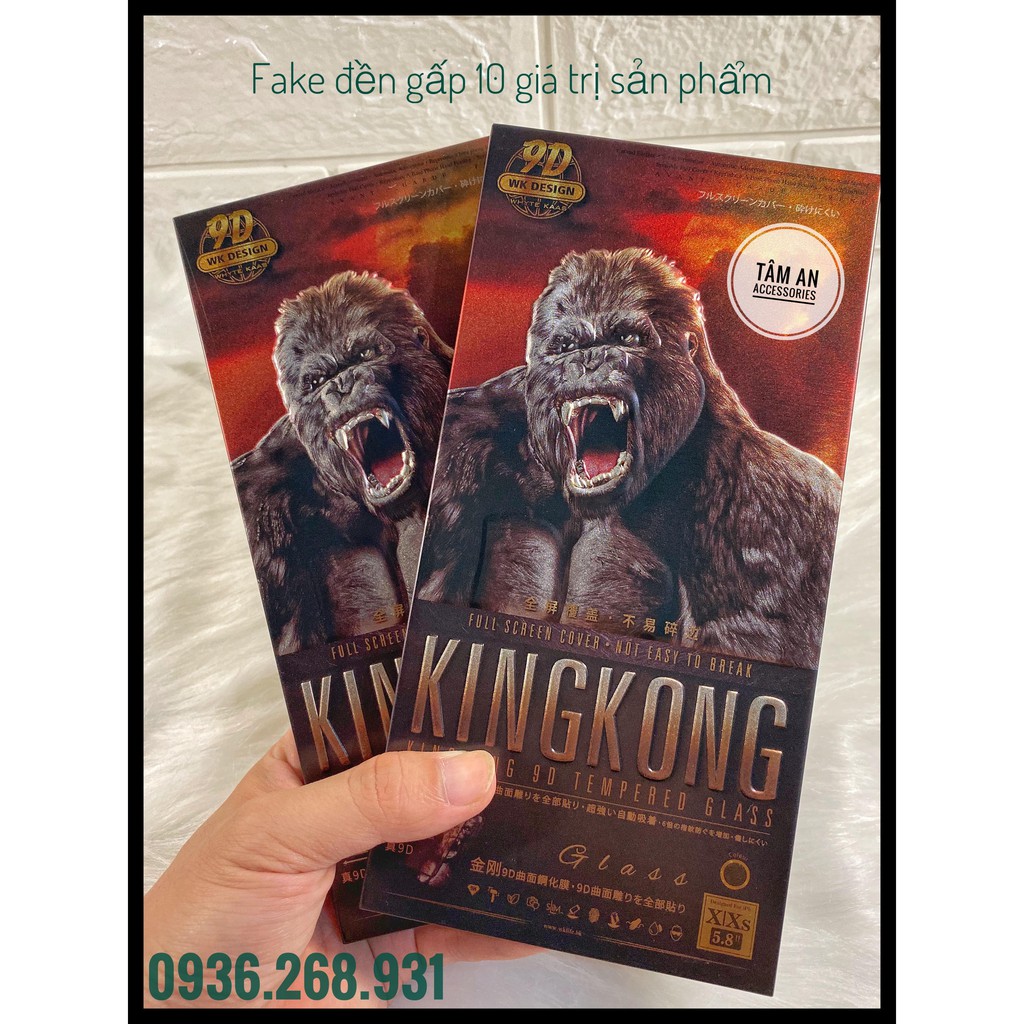 [ĐÃ CÓ iP-12] Kính cường lực KingKong 9D Full 100% viền - chính hãng FULLBOX 100% - Video thực tế