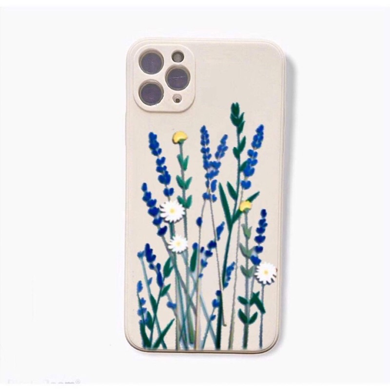 Ốp lưng hình hoa sen xin xắn cute cạnh vuông giả ip12 5/5s/6/6plus/6s/7/7plus/8/8plus/x/xr/xs/11/12/pro