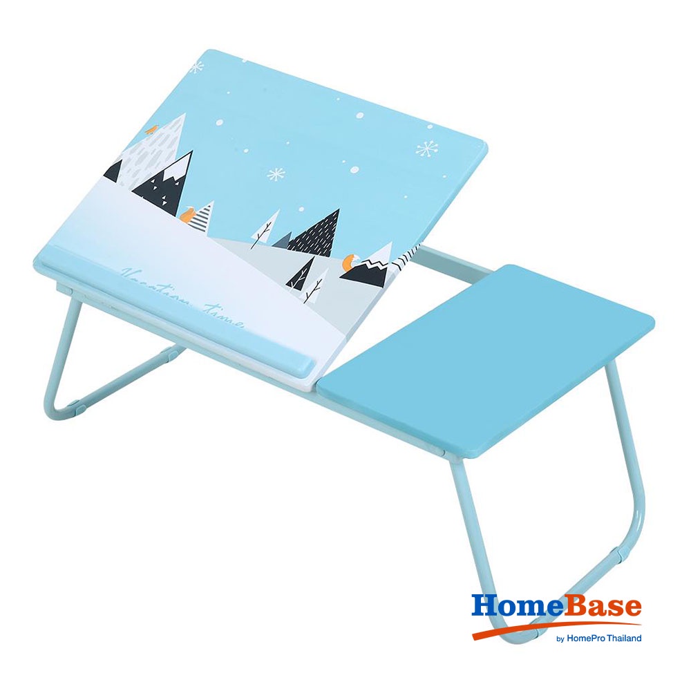 HomeBase FURDINI Bàn gấp đa năng bằng MDF khung thép có mặt bàn bằng MDF BLANCHE-SNOW W55xH23xD32cm màu xanh