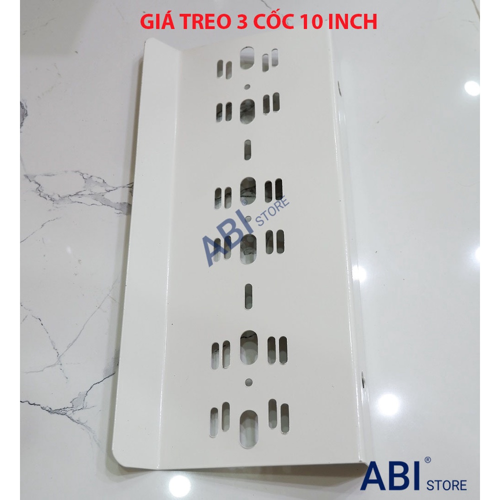 Giá treo 3 cốc lọc nước 10 inch sơn mạ tĩnh điện cao cấp, Pát( bass đỡ) cốc lọc 3