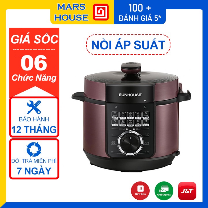 [Mã ELHADEV giảm 4% đơn 300K] Nồi Áp Suất Điện Đa Năng Nội Địa Trung Dung Tích 6L, Nấu Lẩu, Hầm, Soup