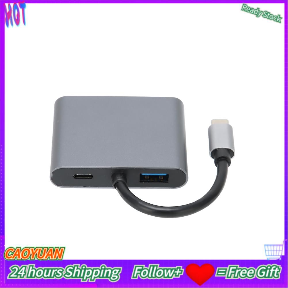 Caoyuanstore 4in 1 Type C to PD/USB 3.0/ Dual HDMI‑Compatible Adapter Converter Hub for Laptop