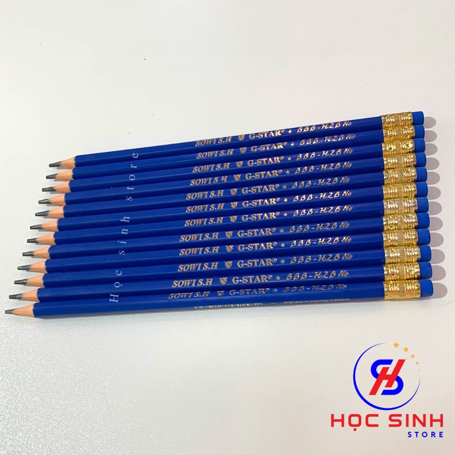 Hộp 12 cây bút chì gỗ H2B GSTAR BBB ruột chì dẻo