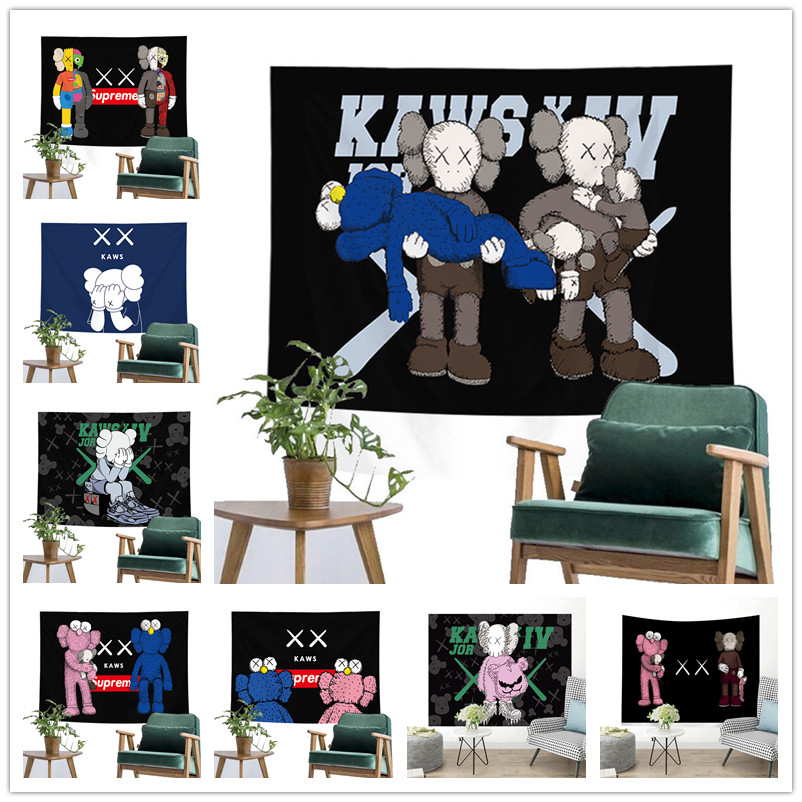 Sesame Street Kaws Hanging Cloth Decorative Tapestry Supreme Bedside Decoration Dormitory Bedroom Layout Renovated Background Wall Cloth-4