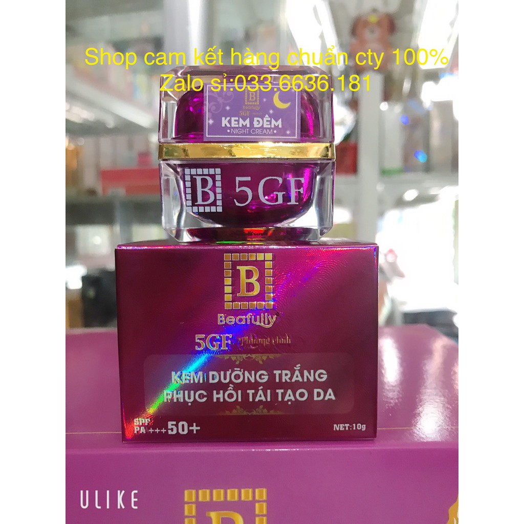 kem 5GF BEAFULLY dưỡng trắng da -phục hồi -tái tạo da SPF 50+ 10g