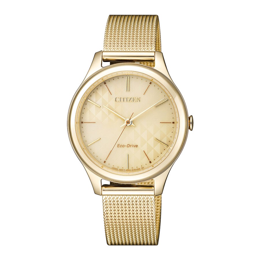 Đồng Hồ Nữ Citizen Dây Thép Không Gỉ EM0502-86P - Mặt Vàng