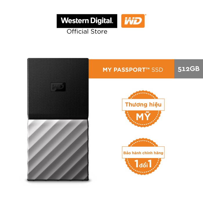 [Mã ELMALL1TR giảm 5% đơn 3TR] Ổ Cứng WDMy Passport SSD 512GB